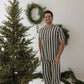 Men's Short Sleeve Bamboo Pajamas | Fireside Stripe