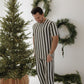 Men's Short Sleeve Bamboo Pajamas | Fireside Stripe