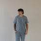 Men's Short Sleeve Pajamas | Blue Gingham