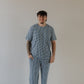 Men's Short Sleeve Pajamas | Blue Gingham