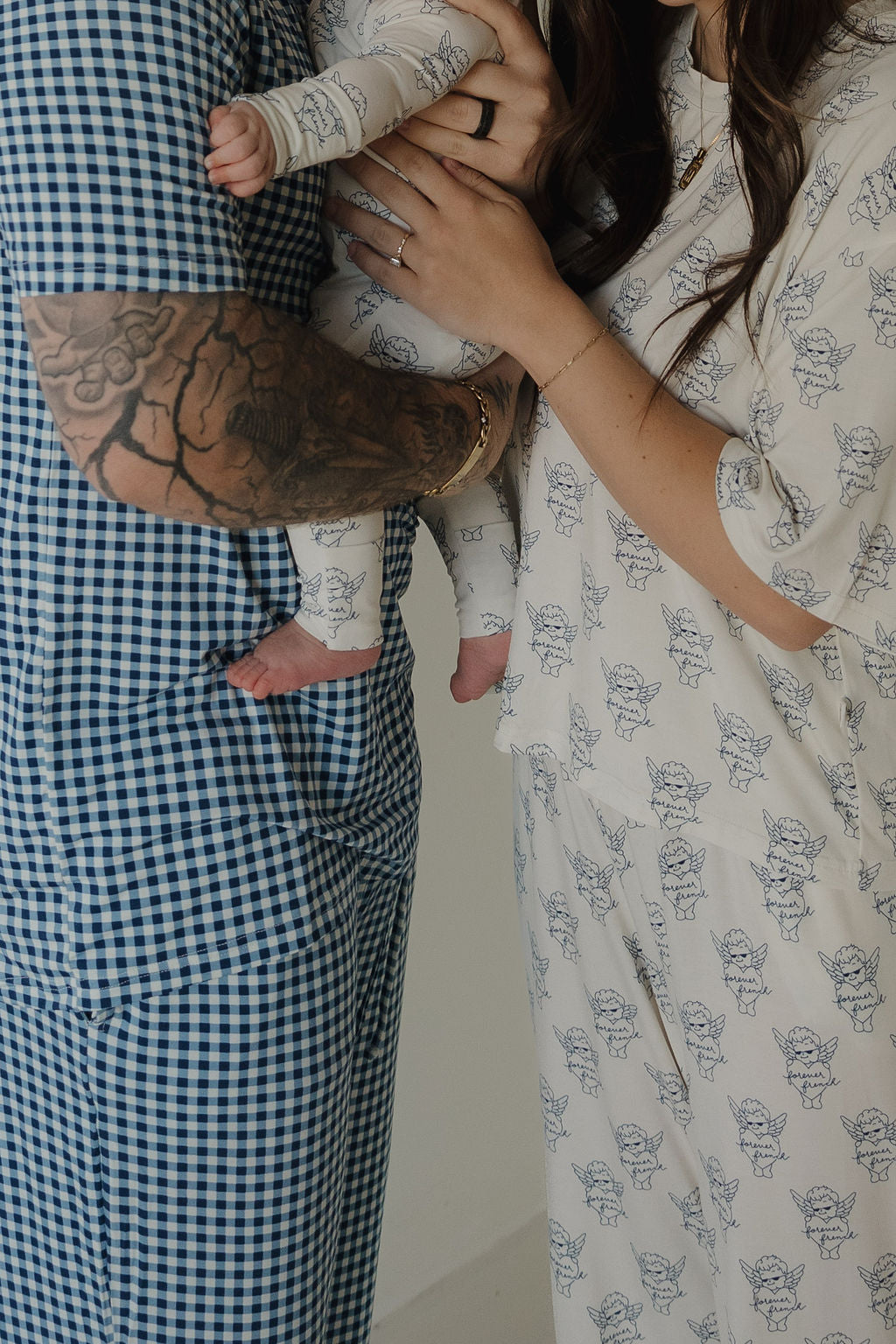 Men's Short Sleeve Pajamas | Blue Gingham