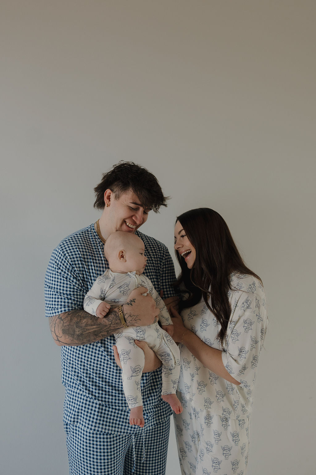 Men's Short Sleeve Pajamas | Blue Gingham
