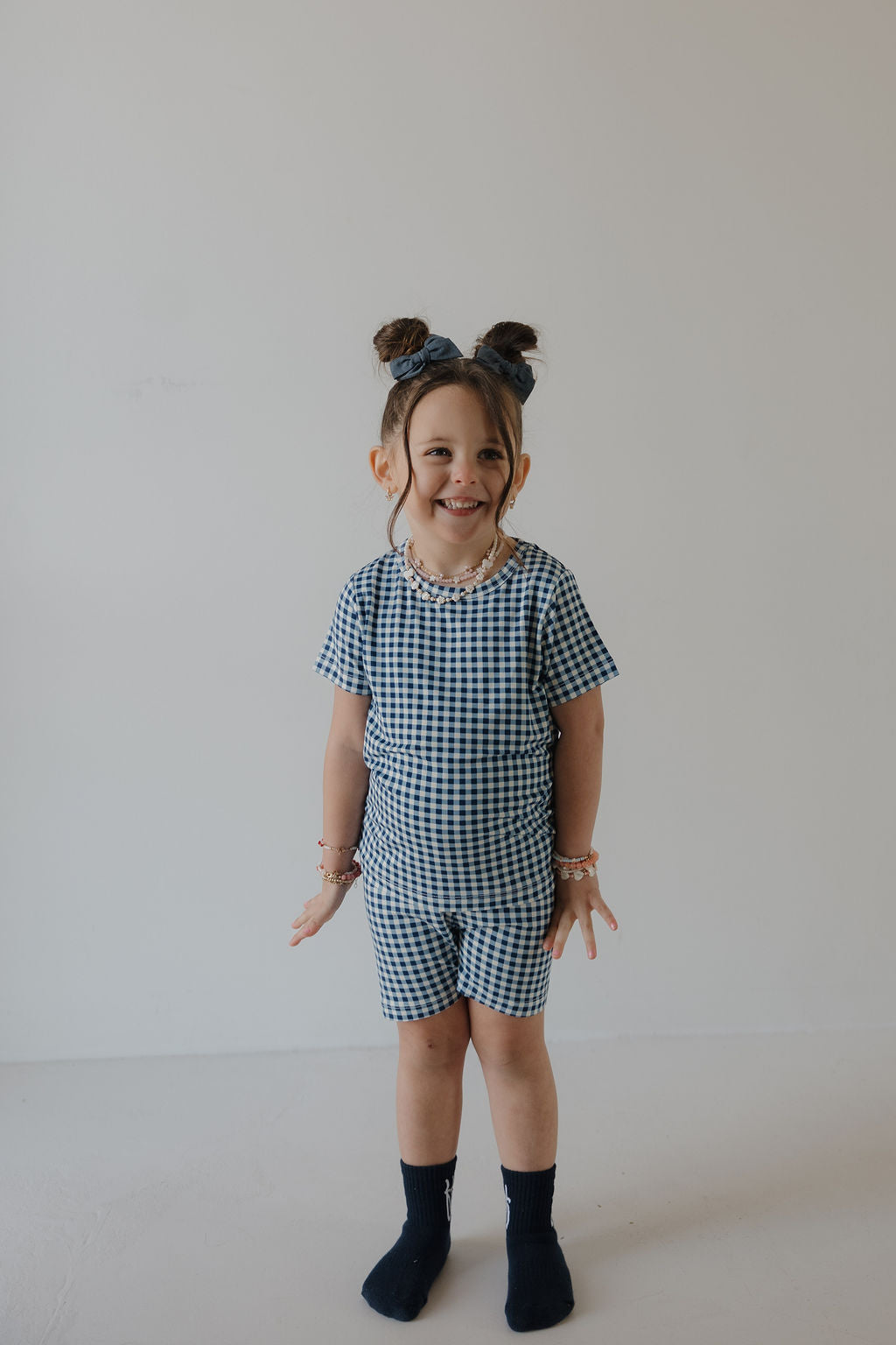 Bamboo Short Set | Blue Gingham