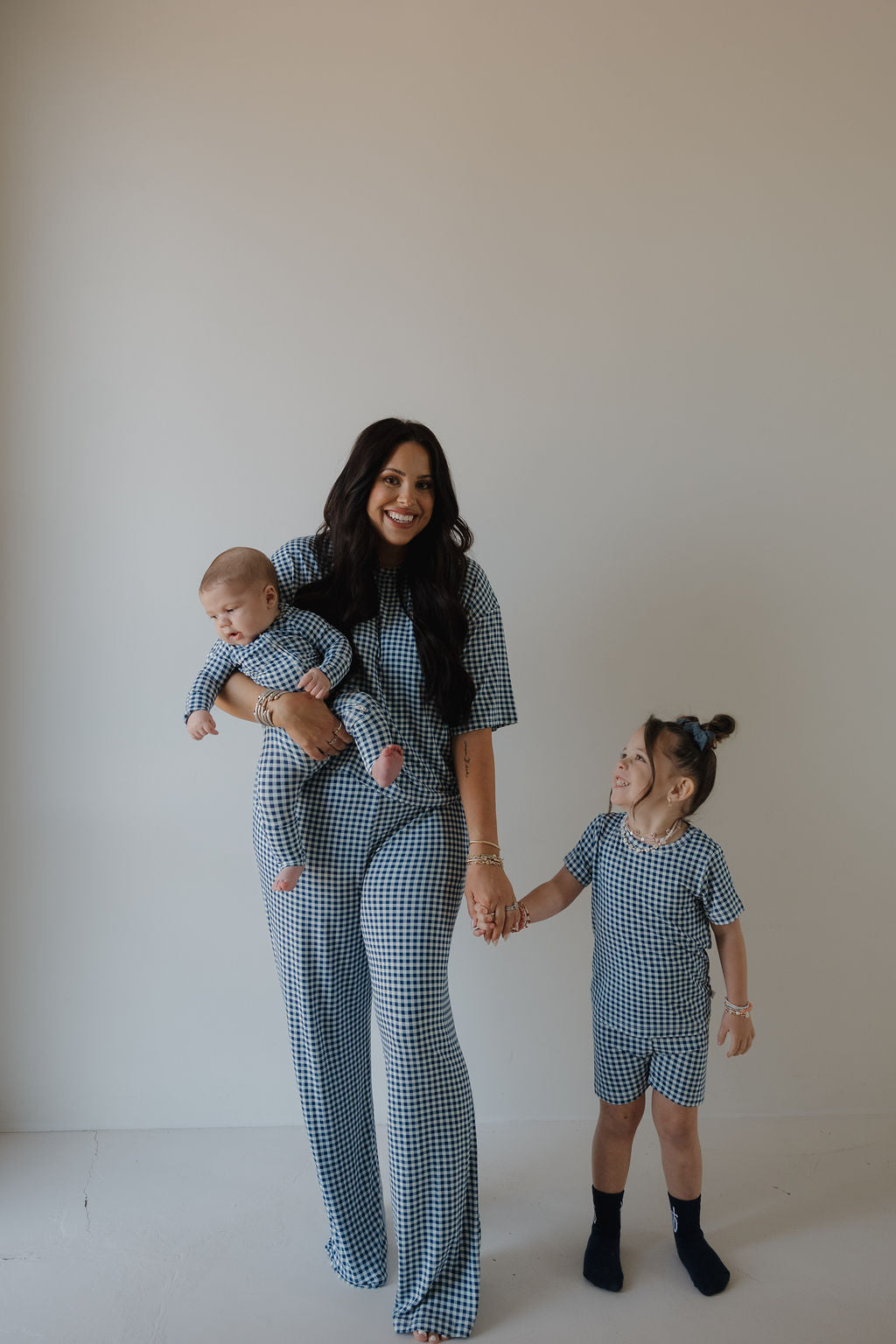 Bamboo Zip Pajamas | Blue Gingham