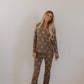 Women's Bamboo Button Up Lounge Set | Brown Pumpkin