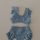 Girls Two Piece Swimsuit | Blue Gingham