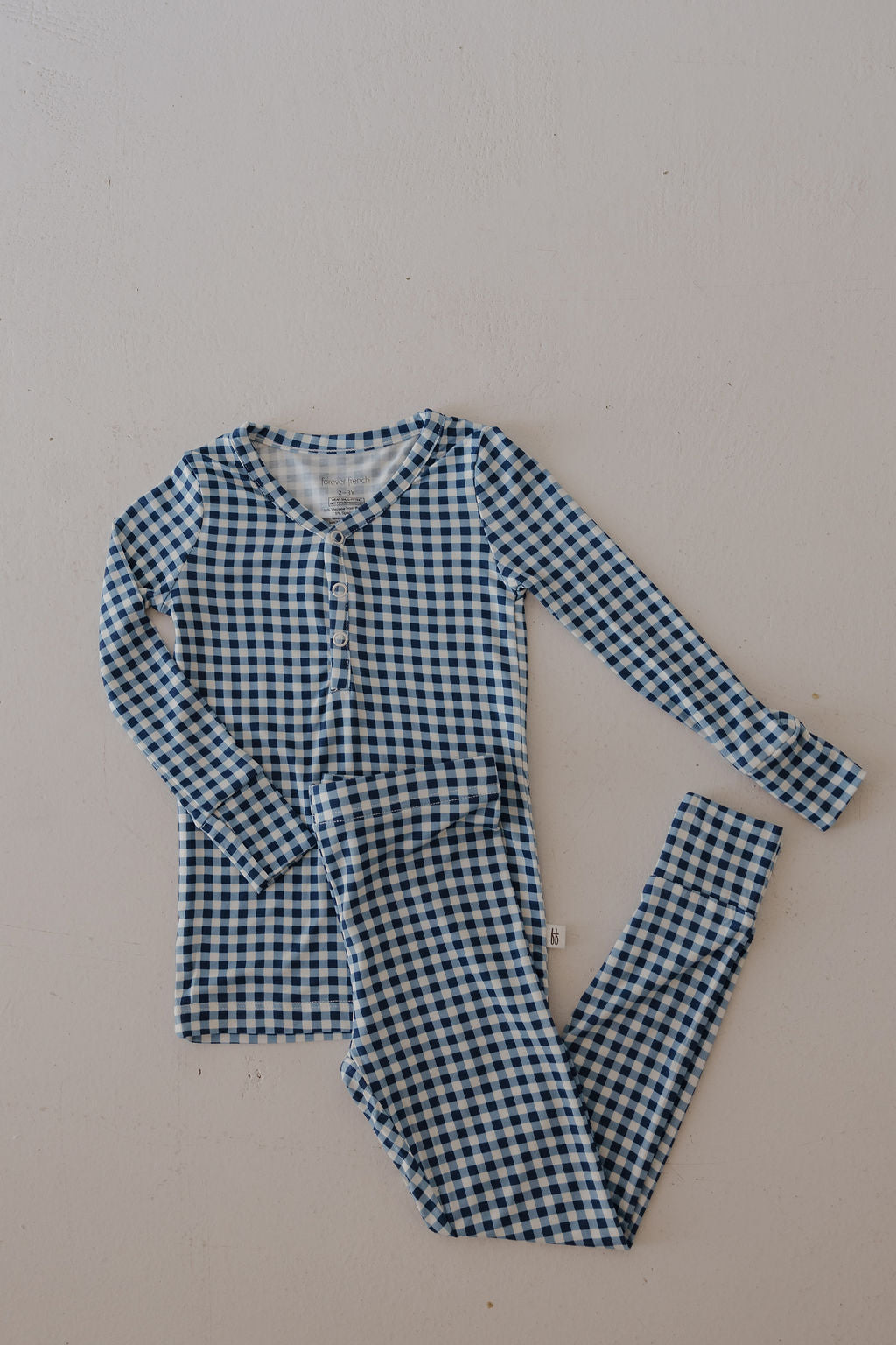 Bamboo Two Piece Pajamas | Blue Gingham