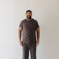 Bamboo Men's Short Sleeve Pajama | Charcoal Arm Day