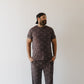 Bamboo Men's Short Sleeve Pajama | Charcoal Arm Day