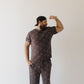 Bamboo Men's Short Sleeve Pajama | Charcoal Arm Day