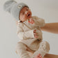 Bamboo Zip Pajamas | Ribbed Cream