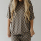 Short Sleeve Women's Bamboo Pajama | Faded Checkerboard