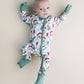 Bamboo Zip Romper | Checkered Santa