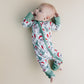 Bamboo Zip Romper | Checkered Santa