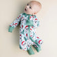 Bamboo Zip Romper | Checkered Santa