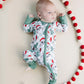 Bamboo Zip Romper | Checkered Santa