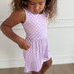 Purple Polka Dot Tank Shorty Romper