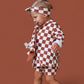 COPPER CHECKERS GIRL'S DREAM GOWN