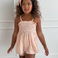 Orange Stripe Babydoll Smocked Set