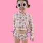 BLOSSOMIN’ BUTTERFLY DREAM 2-PIECE RASH GUARD RUFFLE SWIM SUIT