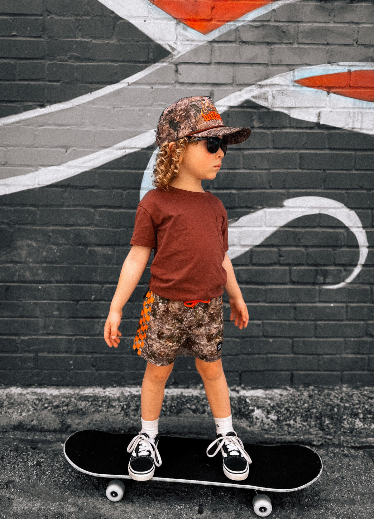 Camo checkered boardshorts