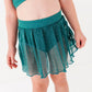 Teal Metallic Kids Swim Skirted Bottom