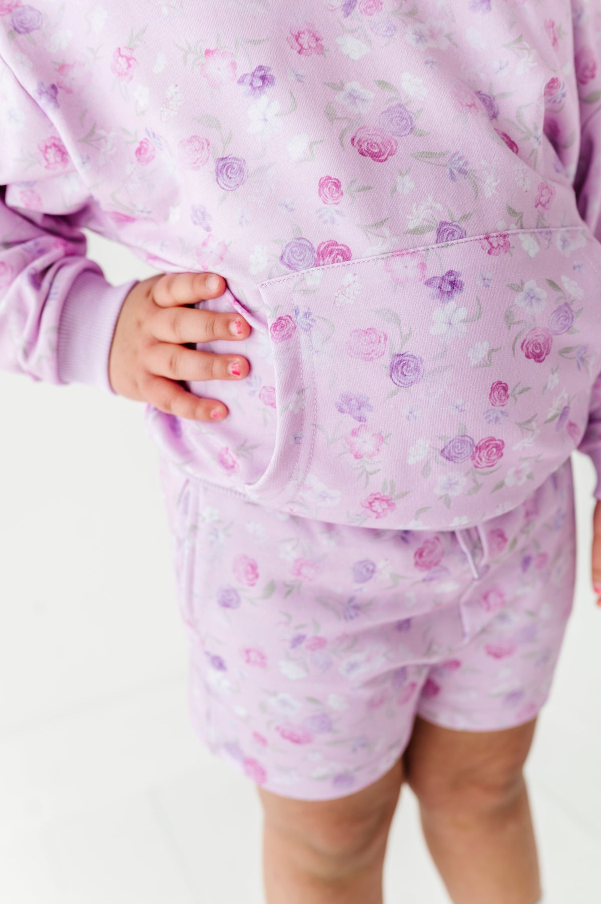 Lilac Petals Kids Sweat Shorts
