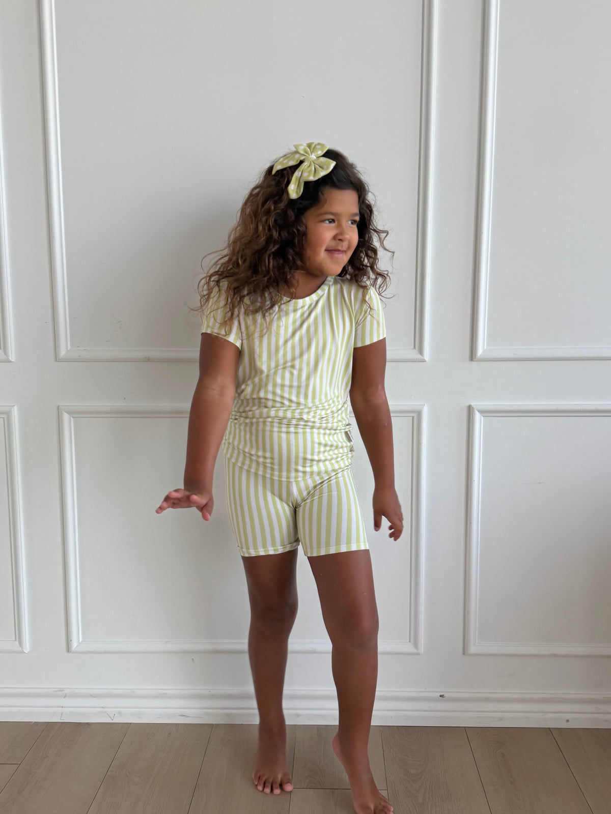 Green Stripe Short Set