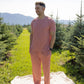 Men's Short Sleeve Pajamas | Peppermint Stripe Ribbed