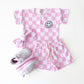 Checkered Shorts Set | Pink