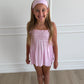 Pink Stripe Babydoll Smocked Set