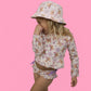 BLOSSOMIN’ BUTTERFLY DREAM 2-PIECE RASH GUARD RUFFLE SWIM SUIT