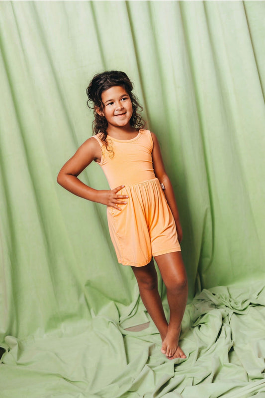 Peach Tank Shorty Romper