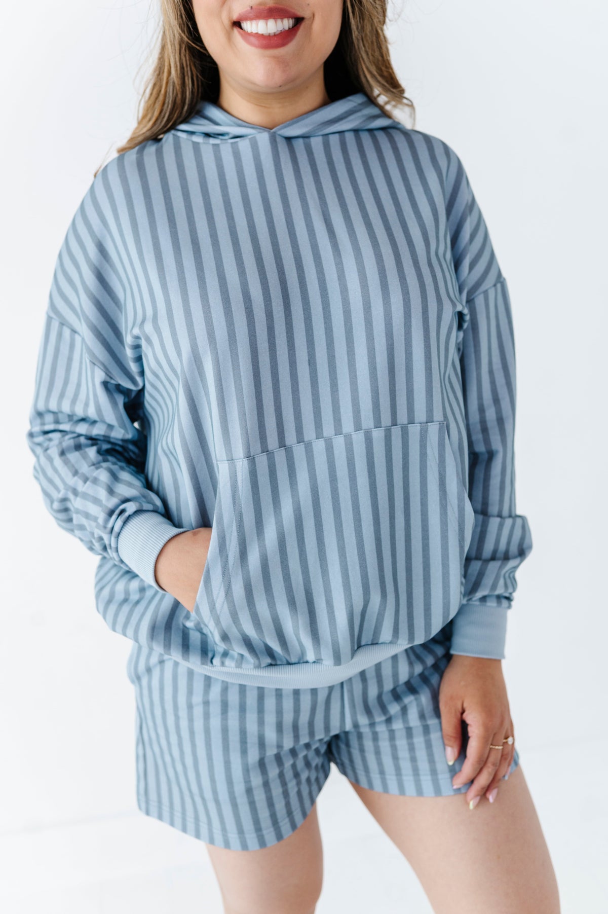 Harbor Stripe Adult Hooded Sweatshirt