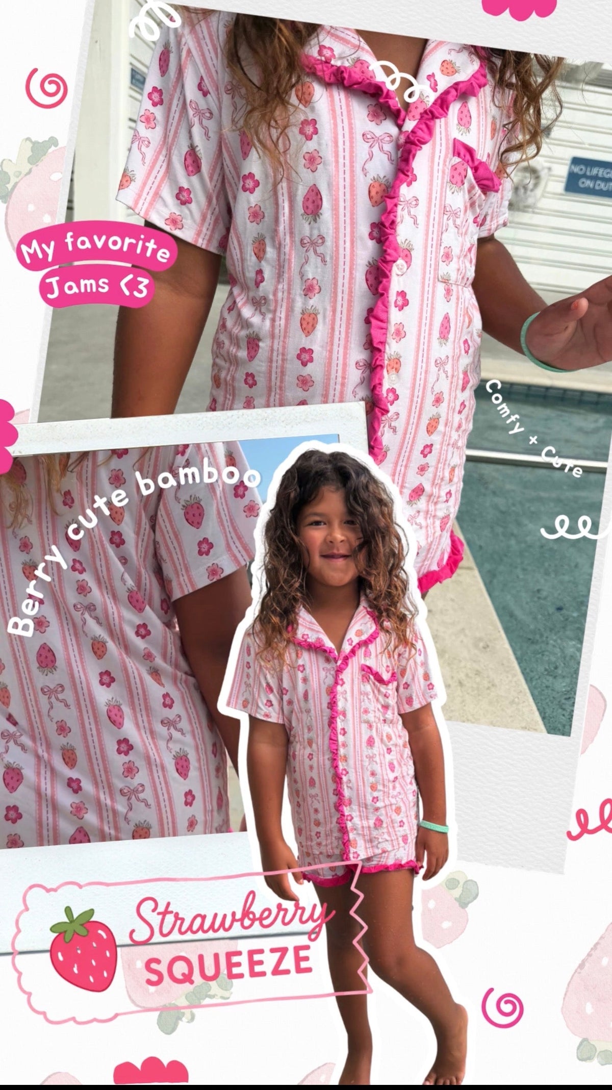 Strawberry Squeeze Ruffle Button Up Short Set