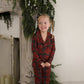 Girl's Bamboo Button Up Lounge Set | Christmas Plaid