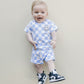 Checkered Shorts Set | Blue