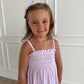 Purple Stripe Babydoll Smocked Set