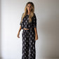 Women's Bamboo Crop Tee Lounge Set | Midnight Skelly