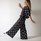 Women's Bamboo Crop Tee Lounge Set | Midnight Skelly