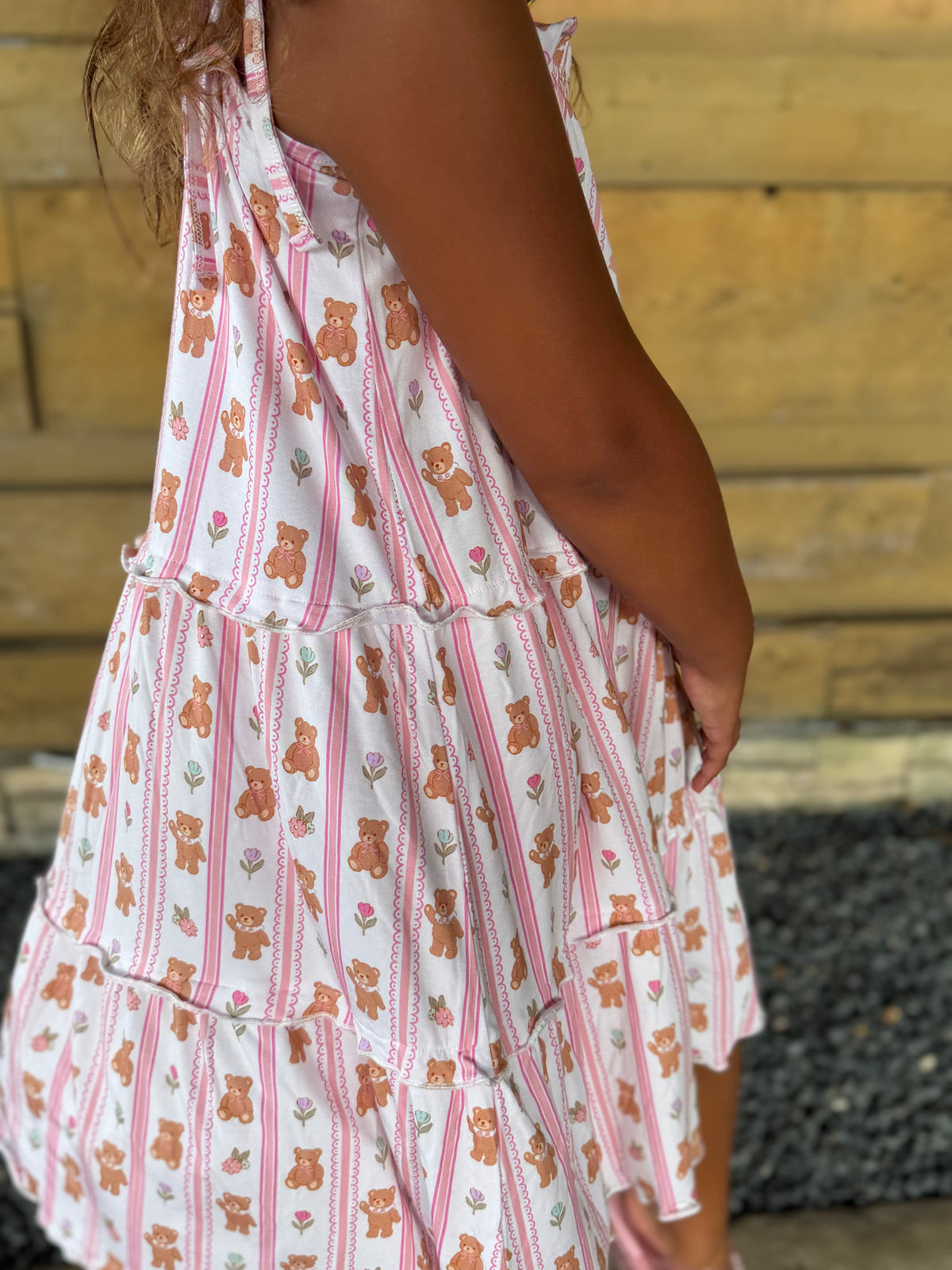 Teddy Tulips Tier Twirl Dress