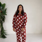 Women's Long Sleeve Bamboo Pajama | Vintage Santa