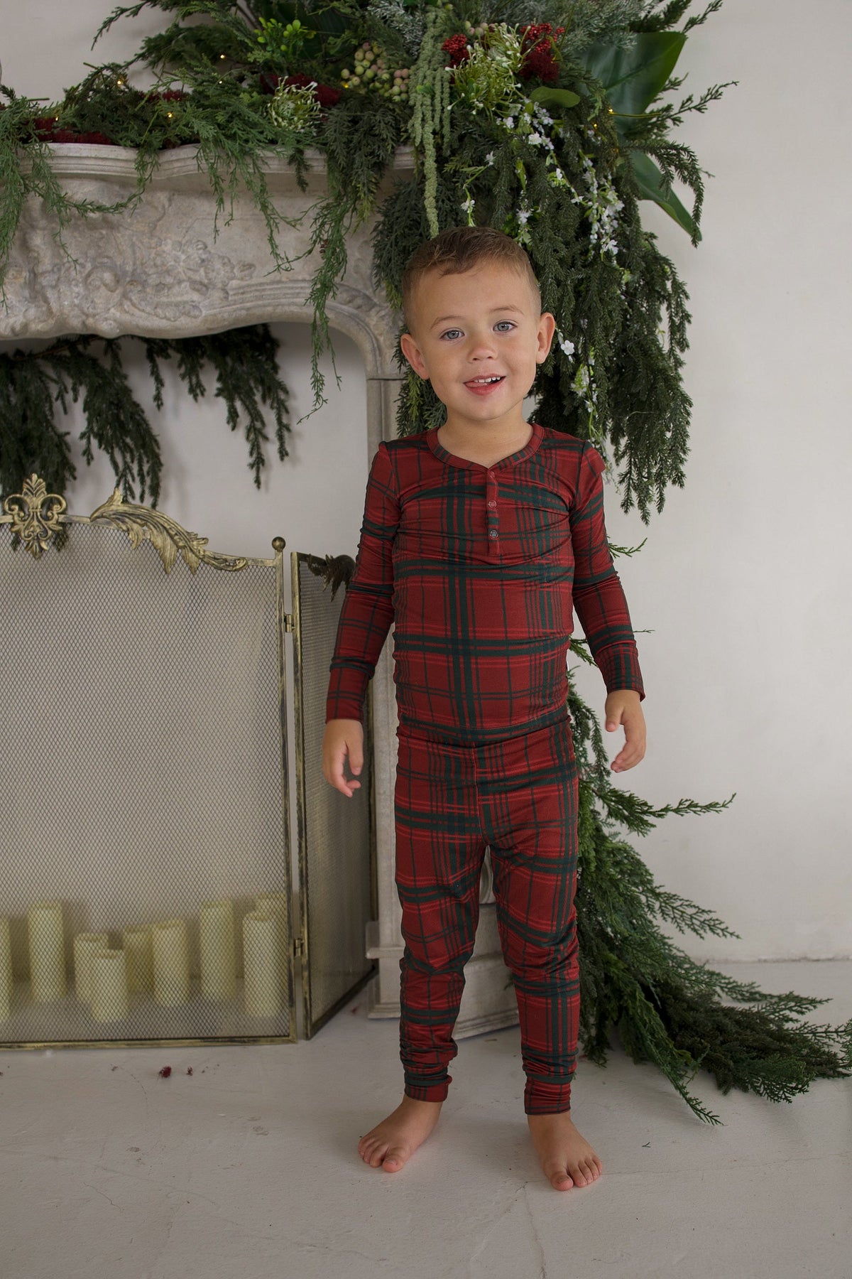 Bamboo Two Piece Pajamas | Christmas Plaid