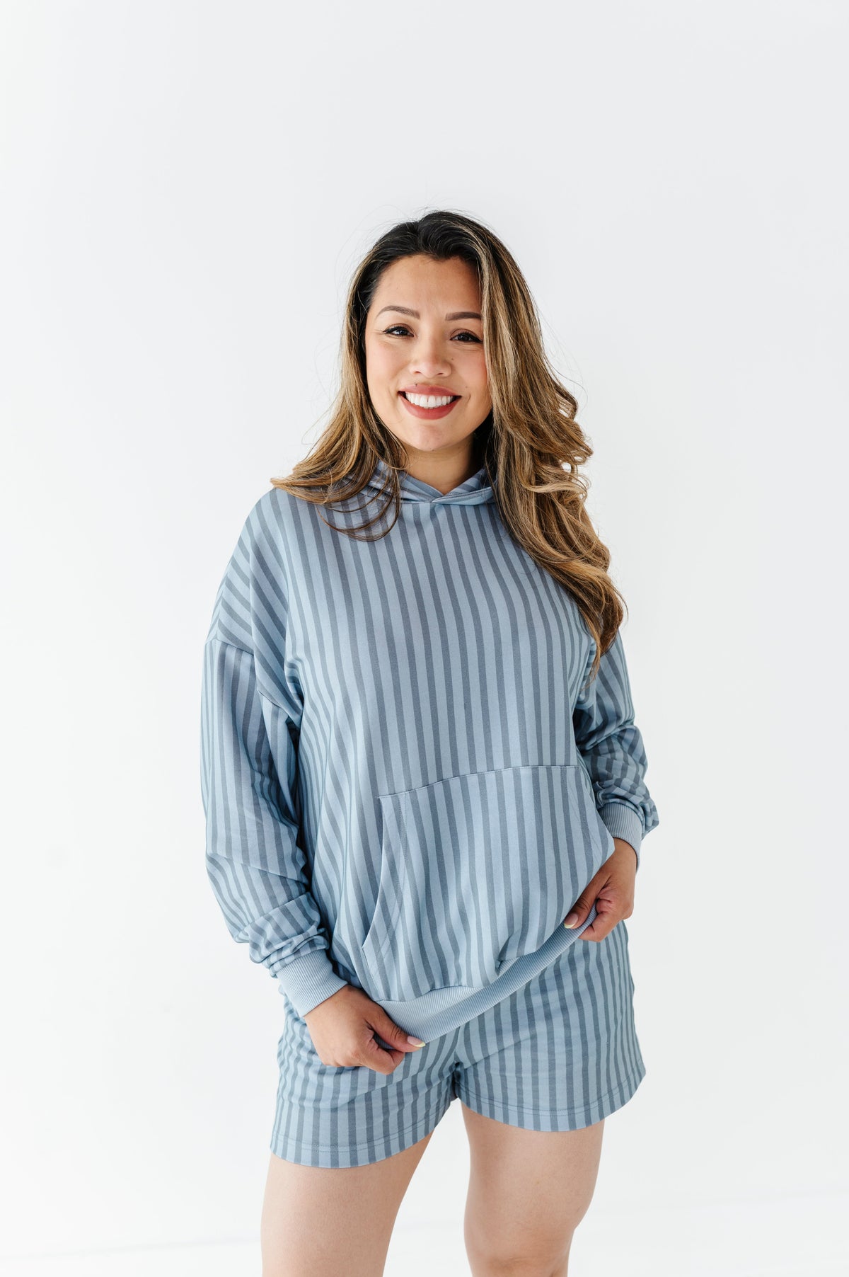Harbor Stripe Adult Hooded Sweatshirt