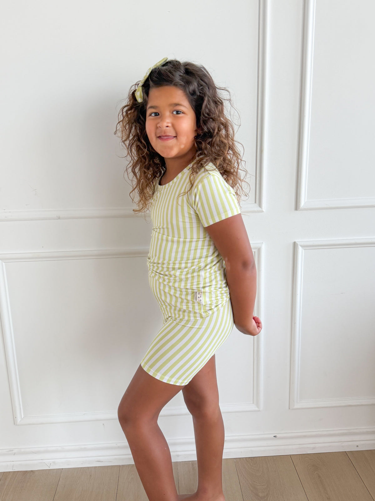 Green Stripe Short Set