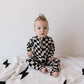 Bamboo Zip Pajamas | Black Checkerboard
