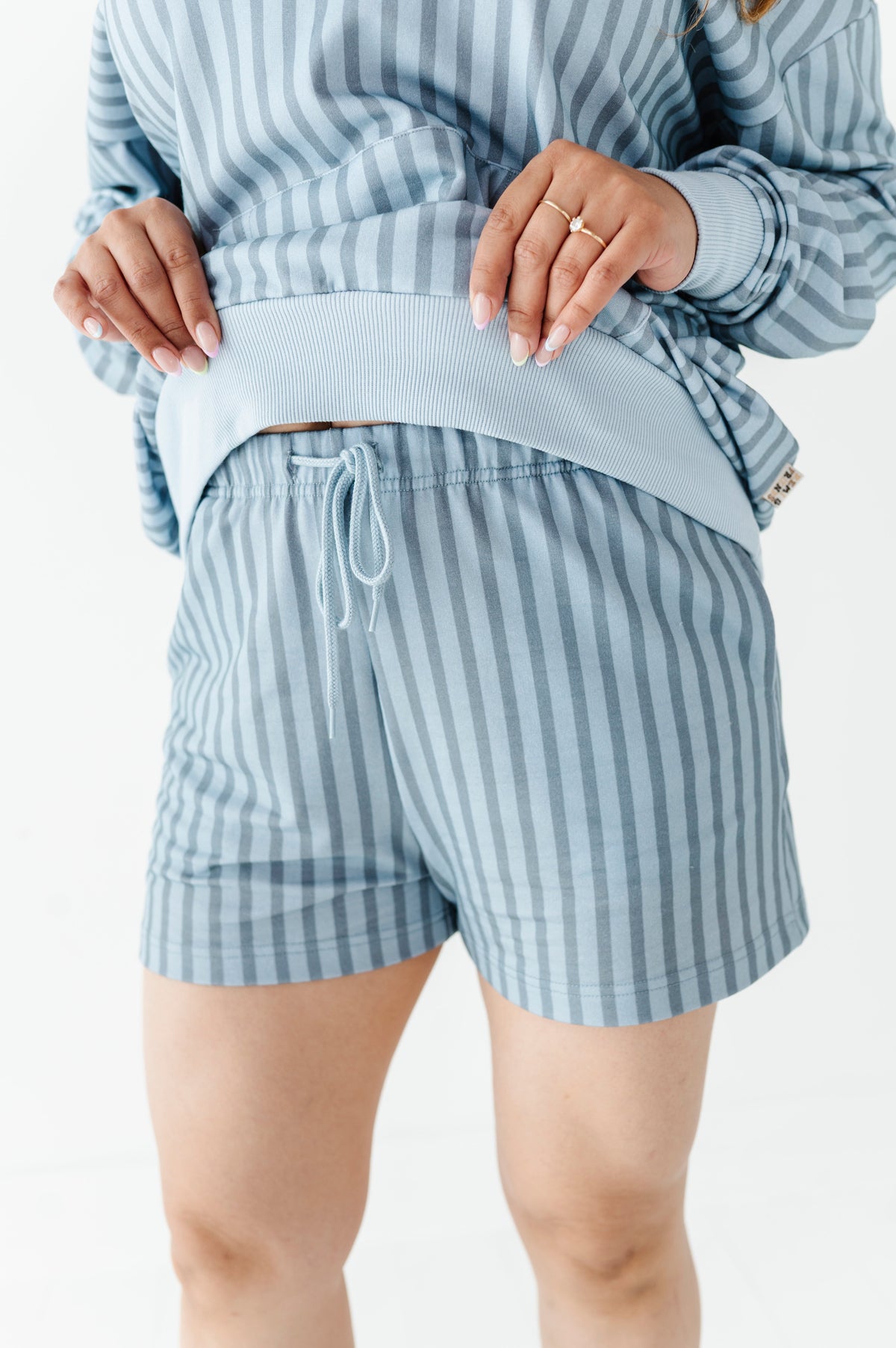 Harbor Stripe Adult Sweat Shorts