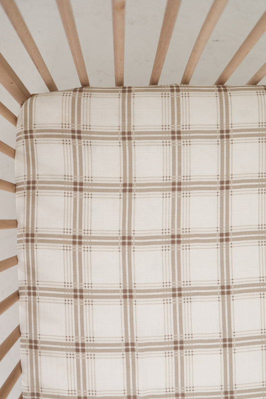 Muslin Crib Sheet | Ellis Plaid