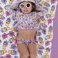 SWEET SUMMER DREAM RASH GUARD RUFFLE TWO-PIECE SWIM SUIT