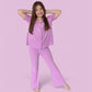 FOREVER LILAC RIB DREAM GIRL'S FLARE SET